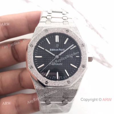 Audemars Piguet Royal Oak Watch Replica Frosted Black Dial